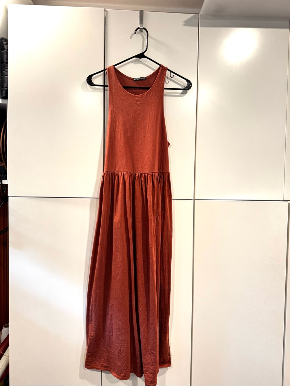 EUC Zara Rust Orange Sleeveless Maxi Dress szM